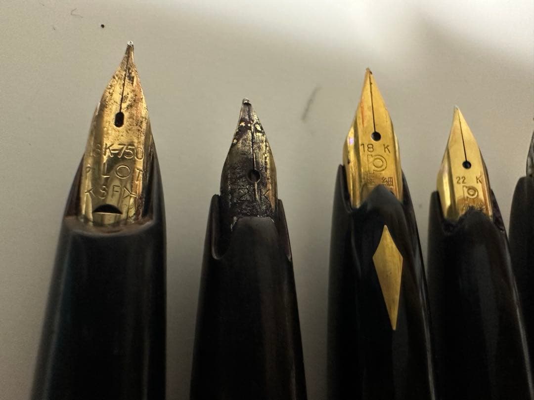 18K 14K 21K 22K 刻印あり 万年筆 17本 プラチナ　Sailor