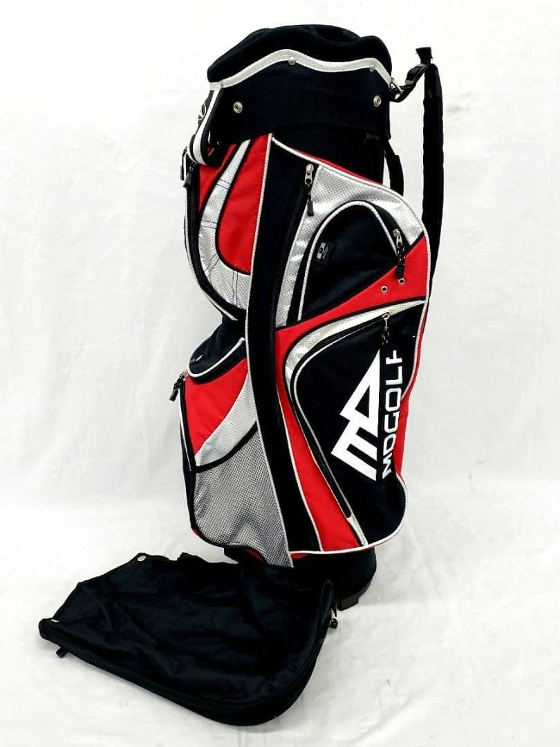 未使用品MDGOLF ゴルフ キャディバッグ ゴルフバッグ ブラックレッド系