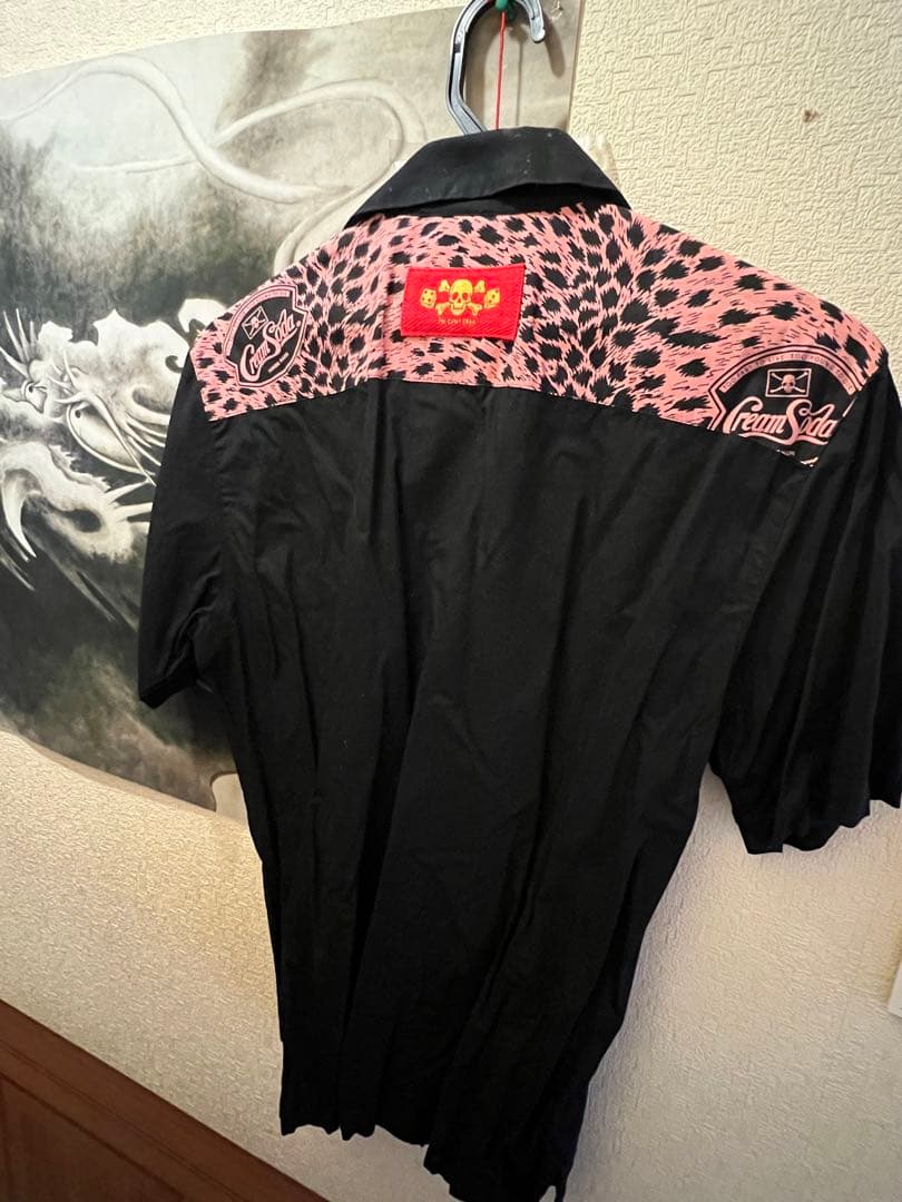 CREAM SODA ヒョウ柄 ボウリングシャツ 黒・ピンク