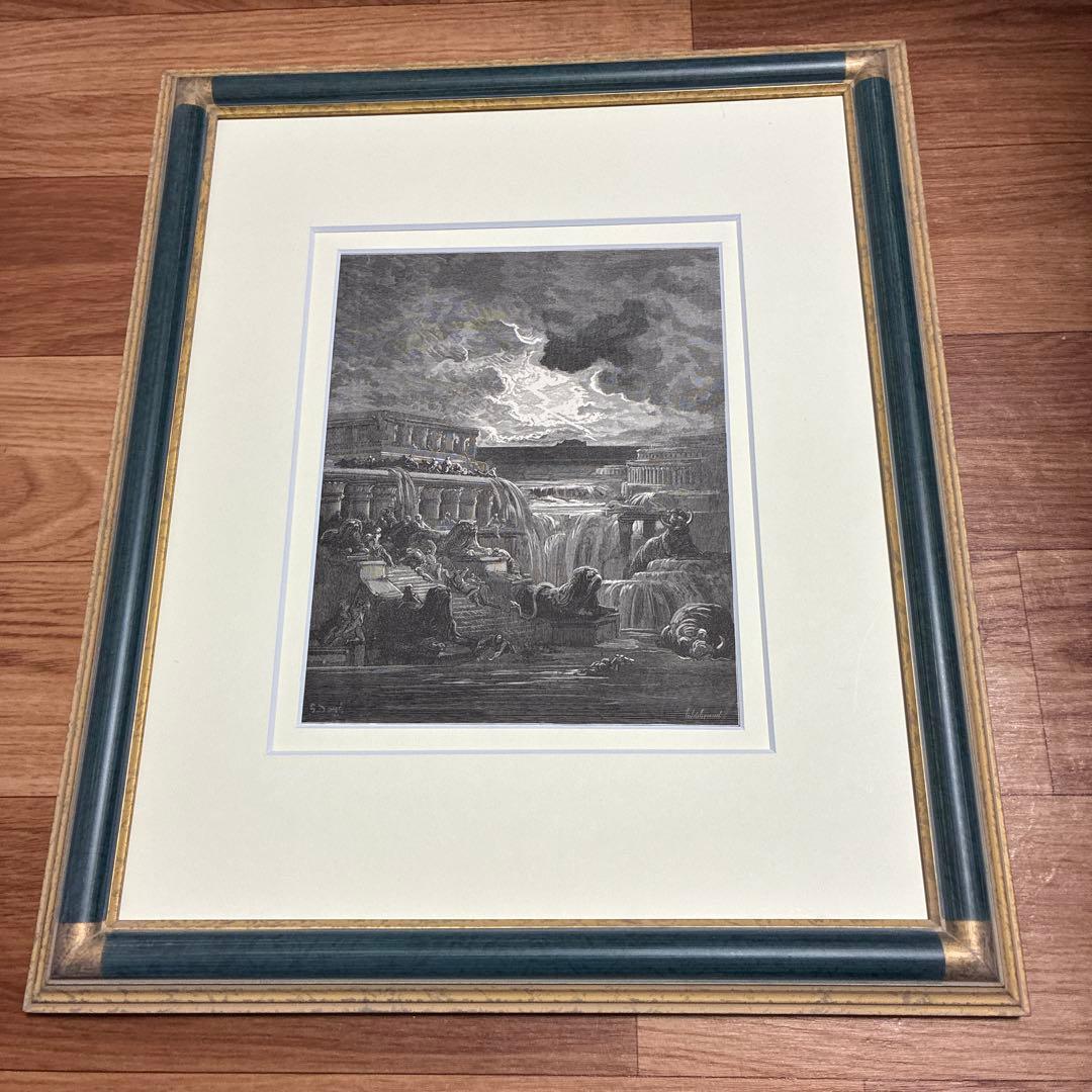 アンティークオリジナル木口木版　グスタフ・ドレ　挿画　ジョン・ミルトン　失楽園