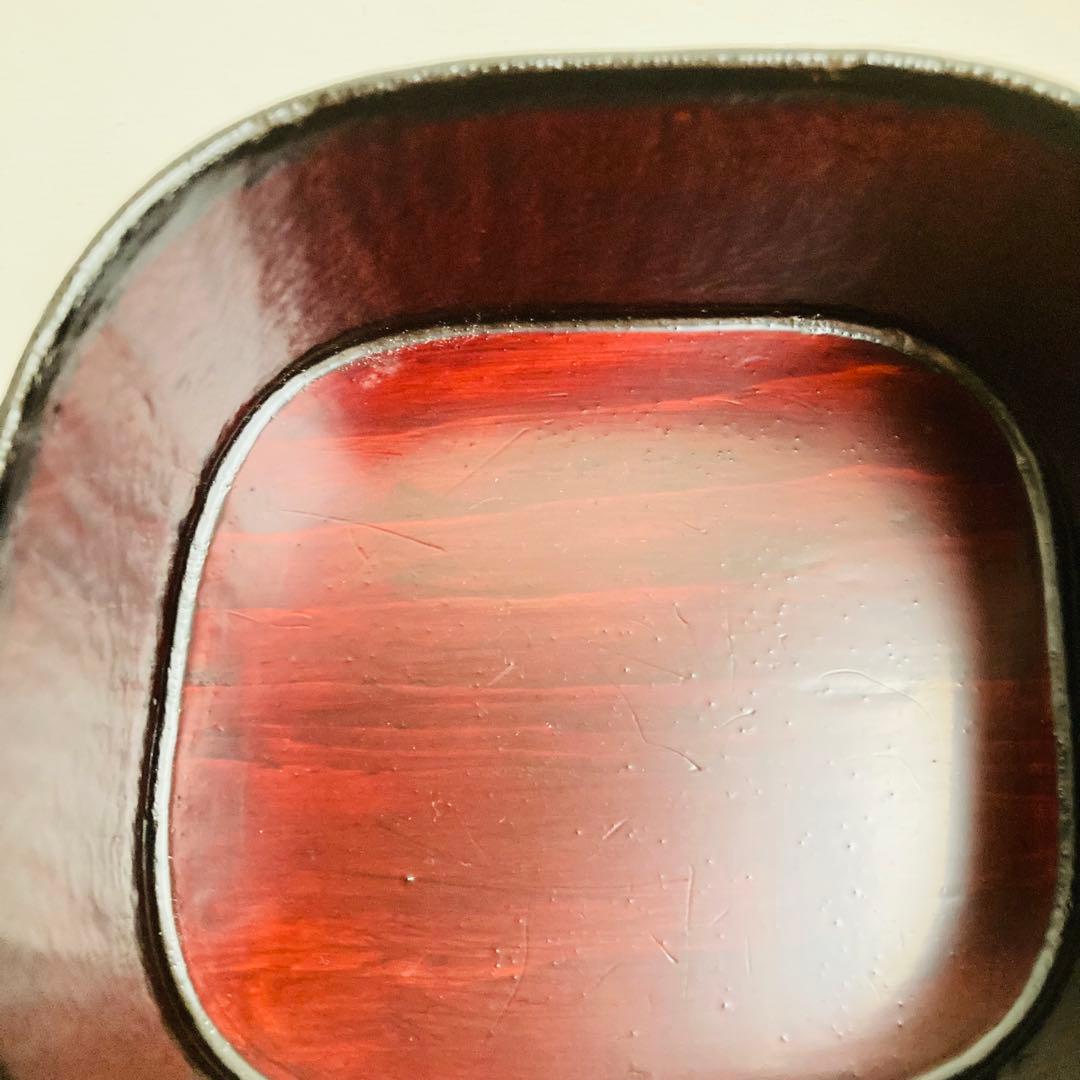 漆工芸　漆作家　本間幸夫　木皮二段重（角）弁当箱　重箱　荻房　 漆器