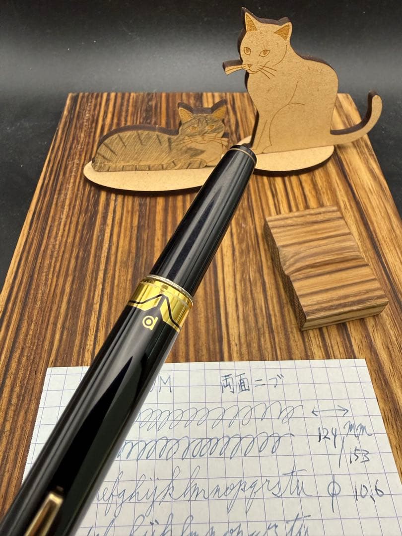 レア PLATINUM 万年筆 両面ニブ ショート