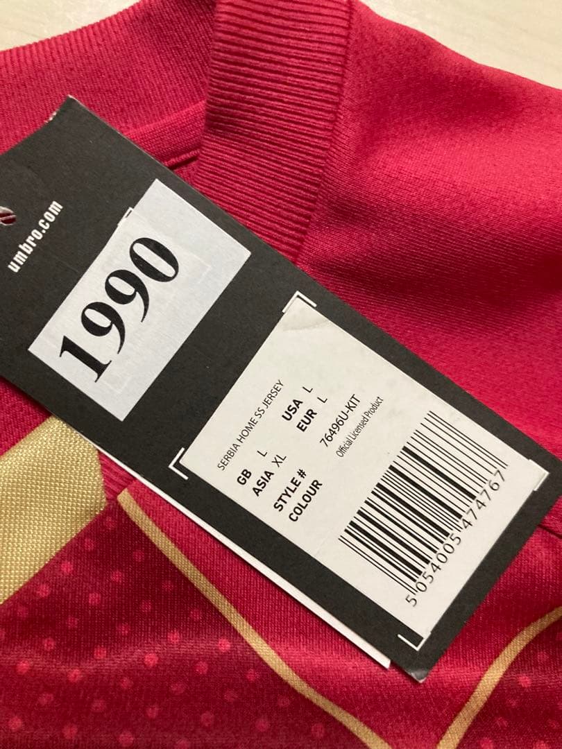 【新品未使用タグ付き】セルビア代表2014ホームユニフォーム インポートLサイズ