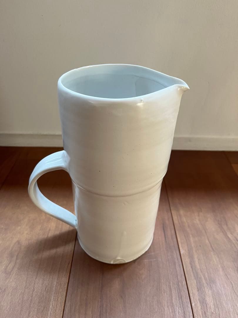 黒田泰蔵　白磁ピッチャー 木箱付き