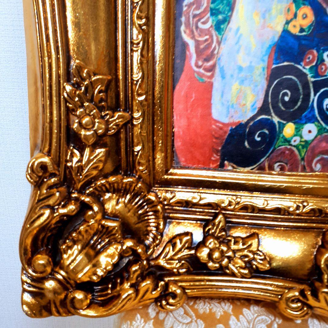 グスタフクリムト作画　TheMaiden　良質キャンバス　豪華　金箔額絵