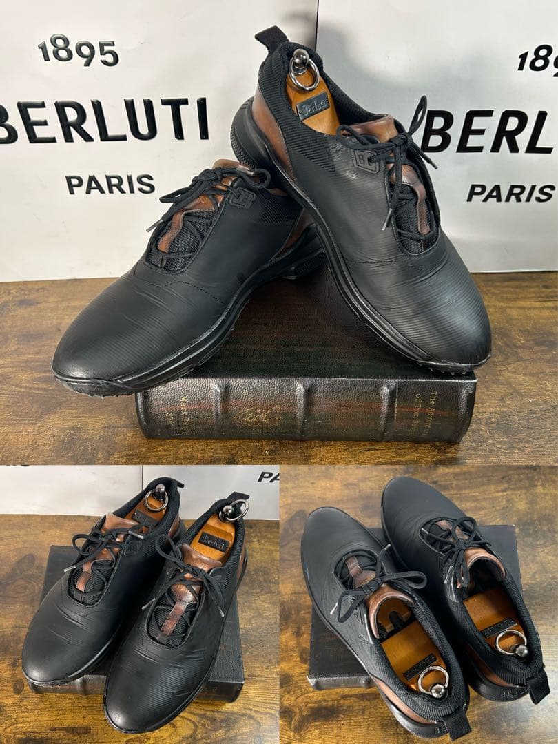 美品 BERLUTI SWING ゴルフシューズ レザー × ファブリック　7