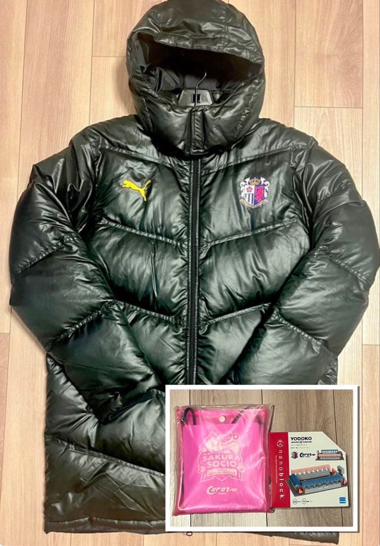 支給品セレッソ大阪 ハーフダウンコート/ベンチコート/フード脱着 L