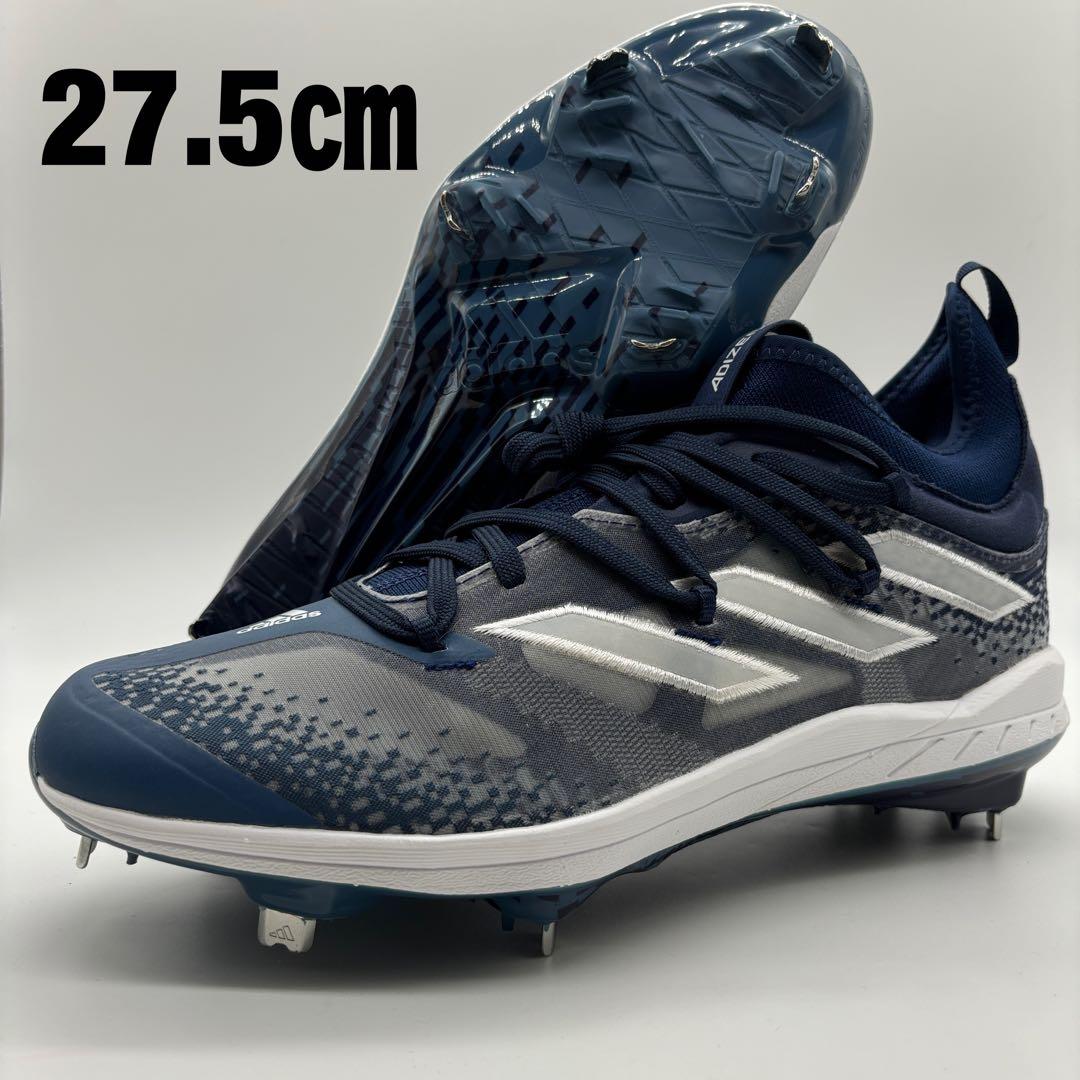 adidas 野球 スパイク ネイビー 紺 金具 27.5㎝ ミドルカット