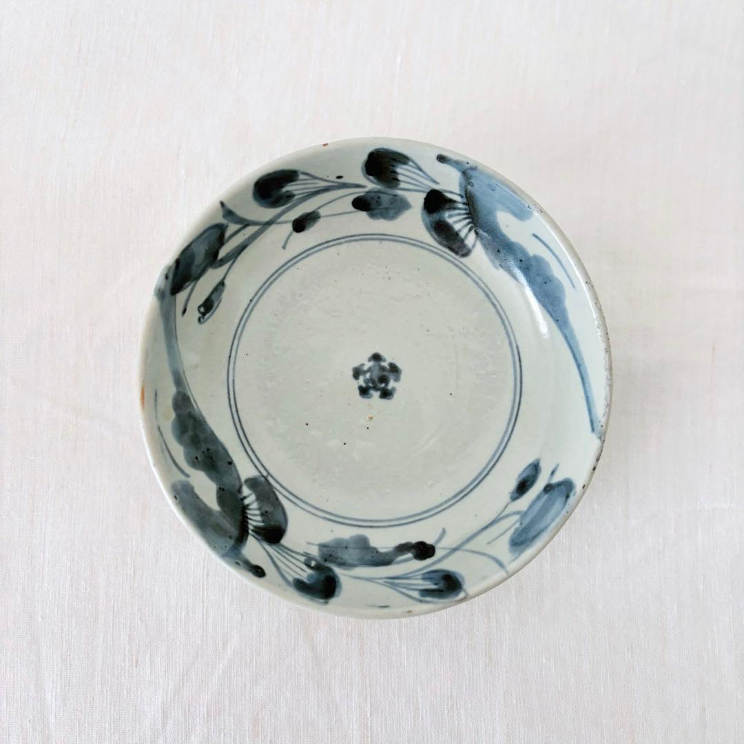 【古伊万里】くらわんか　花文　二枚組　染付