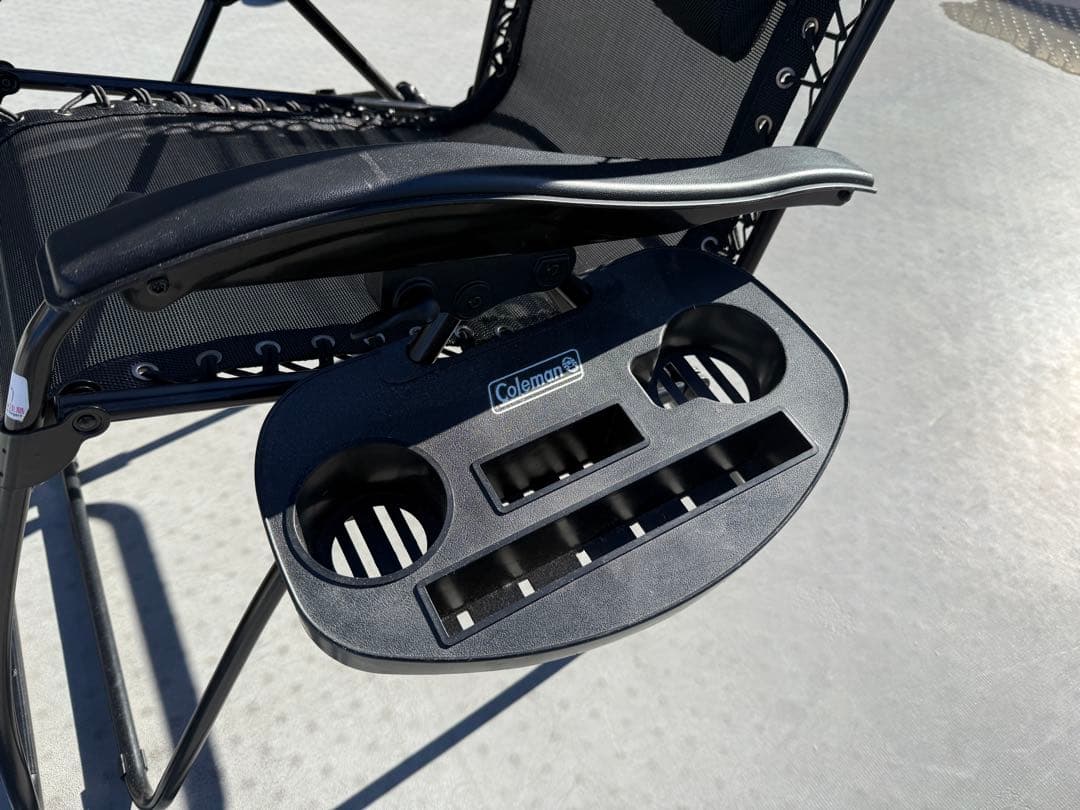 インフィニティチェア(希少な黒)&専用カップホルダー(コールマン)