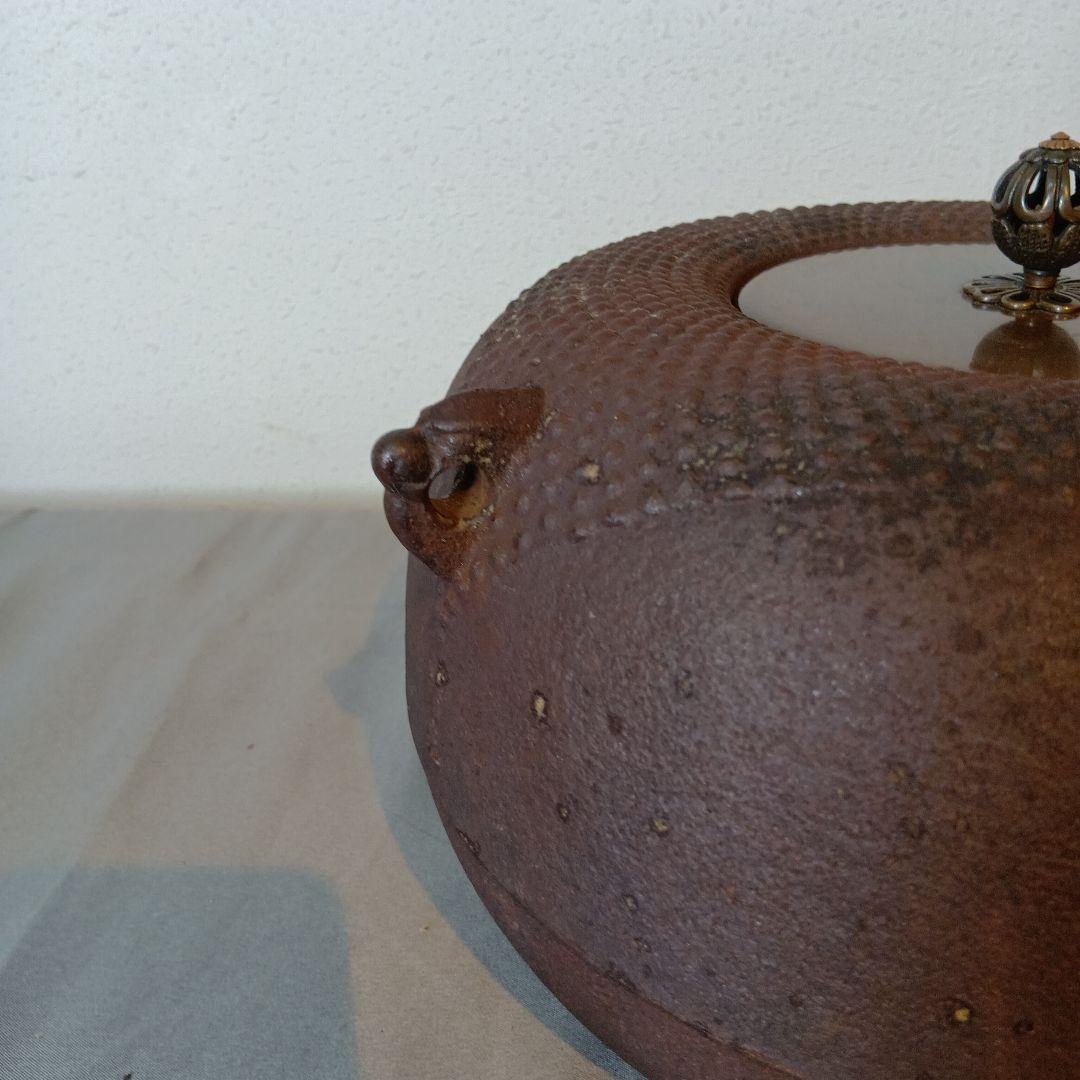 値下げ茶道具　色紙釜　佐藤清光作