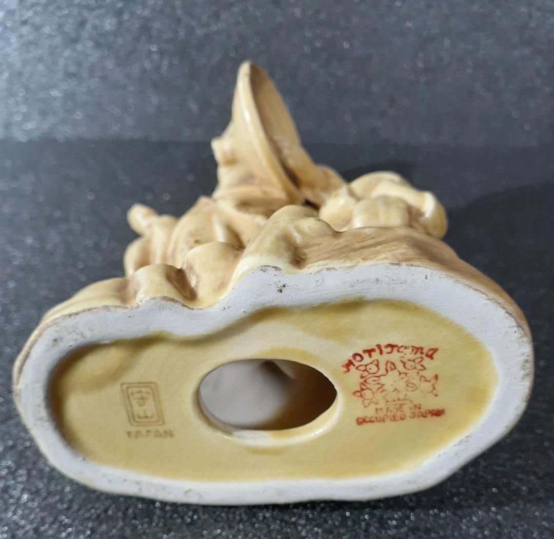 【希少価値】オキュパイドジャパン　瀬栄陶器　守山工場　旅する親子　人形　輸出里帰