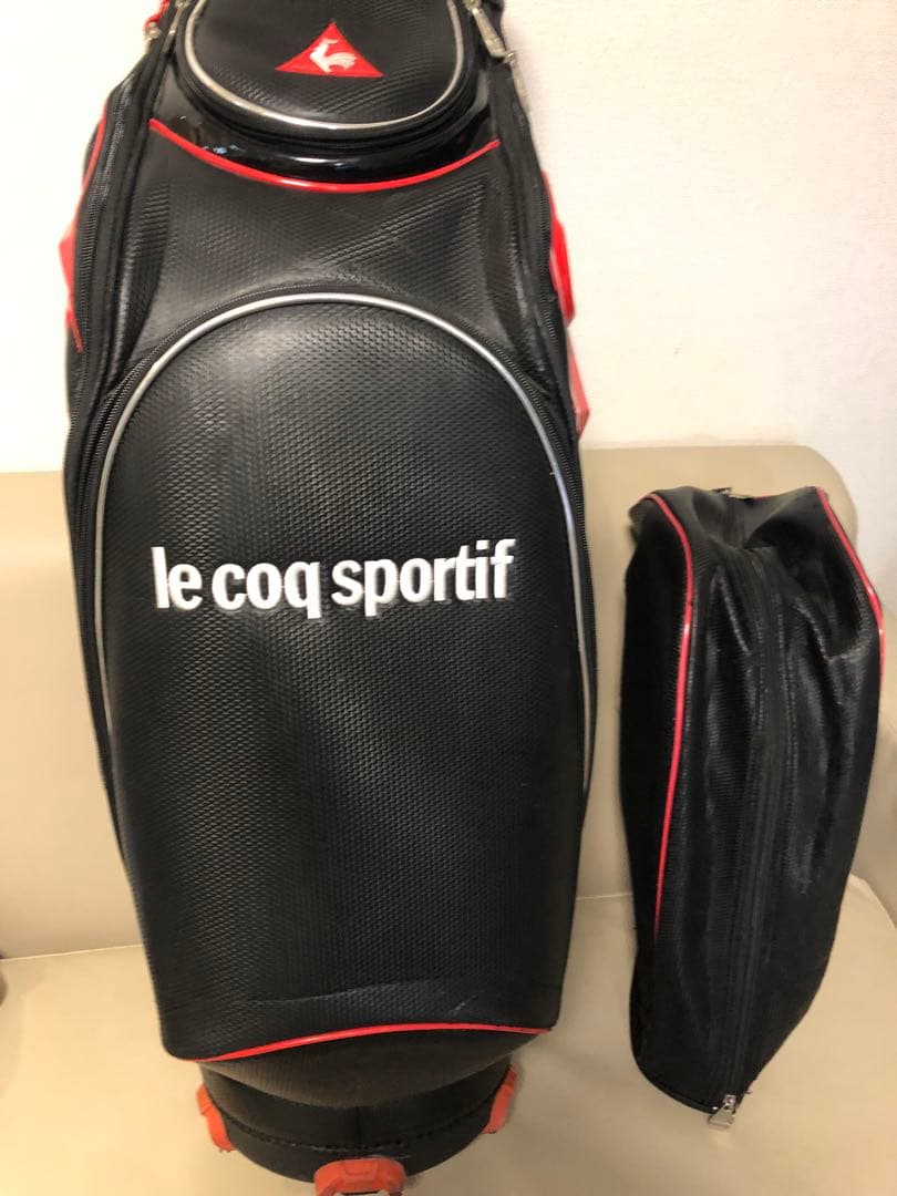 【送料込み】希少レア　ルコックスポルティフ　キャディバック　黒X赤　ゴルフバッグ