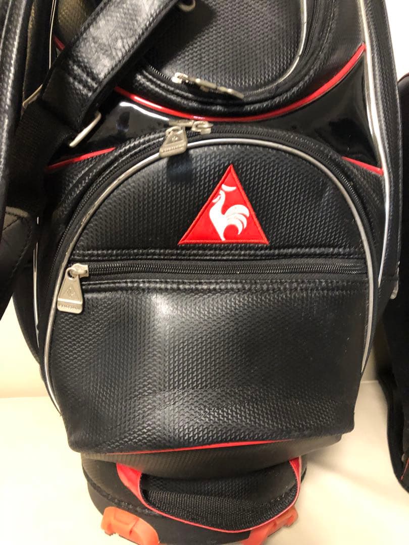 【送料込み】希少レア　ルコックスポルティフ　キャディバック　黒X赤　ゴルフバッグ