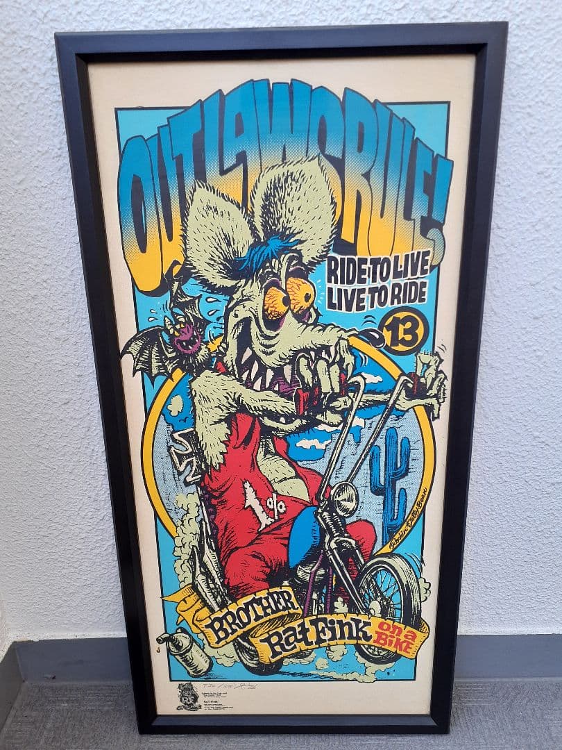 ロッキンジェリービーン RAT FINK シルクスクリーン ポスター ②
