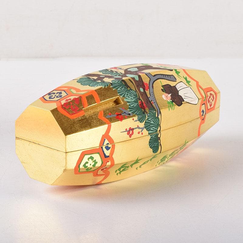 茶道具　中村湖彩作　金蒔絵　 ふりふり　香合　共布共箱　 V　R8059