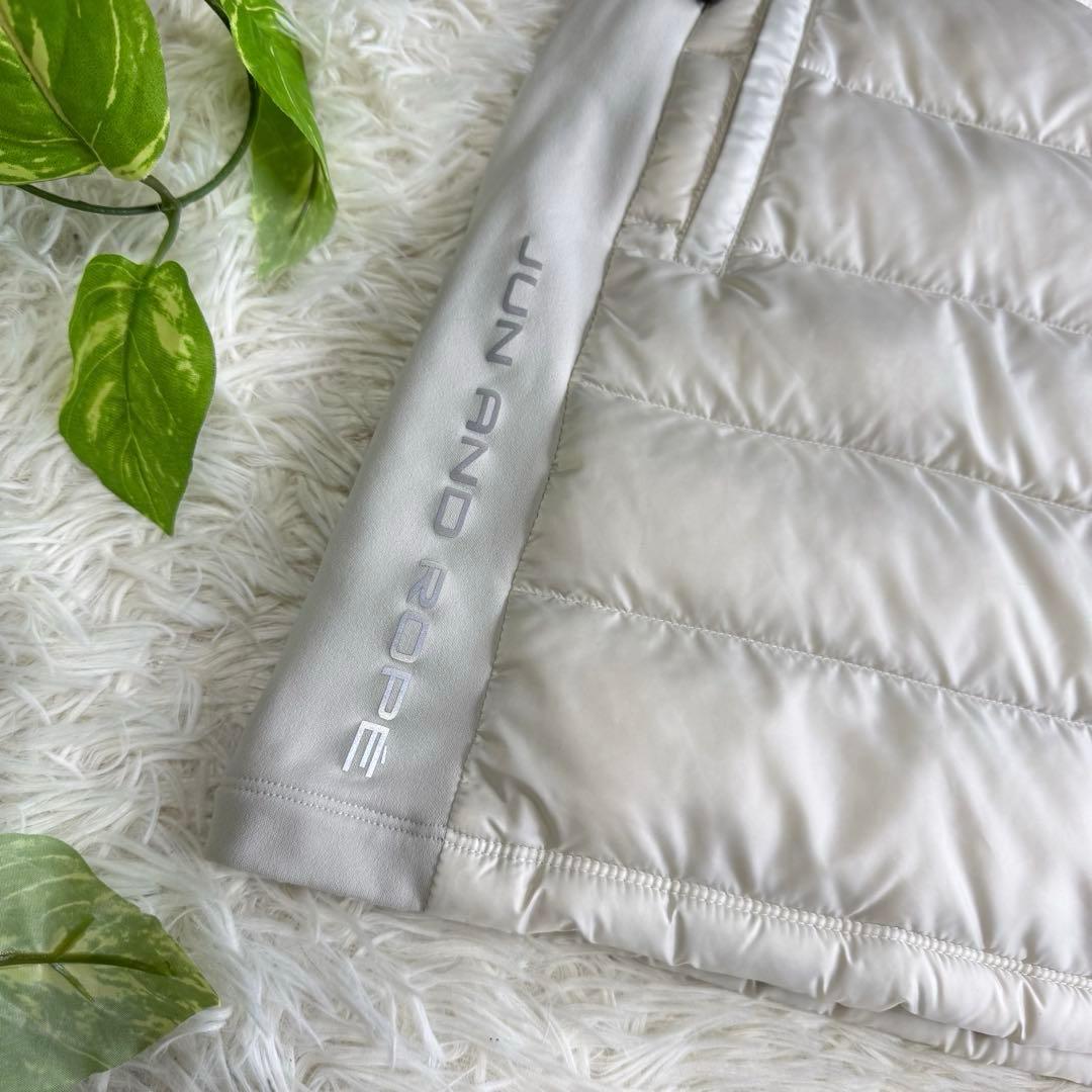 【ジュンアンドロペ】美品✨ダウンスカート アイボリー サイドロゴ Mサイズ