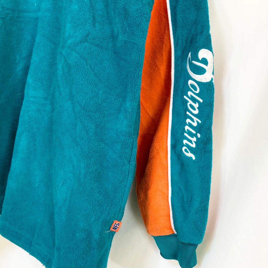 US古着【入手不可能!!】NFL ✈︎刺繍ロゴ フリース マイアミドルフィンズ