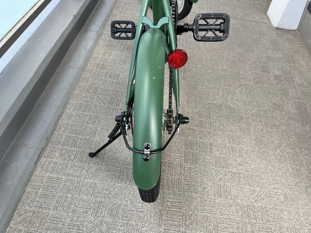 アイジュAIJUグリーンEB16折りたたみ自転車 グリーン バスケット付き