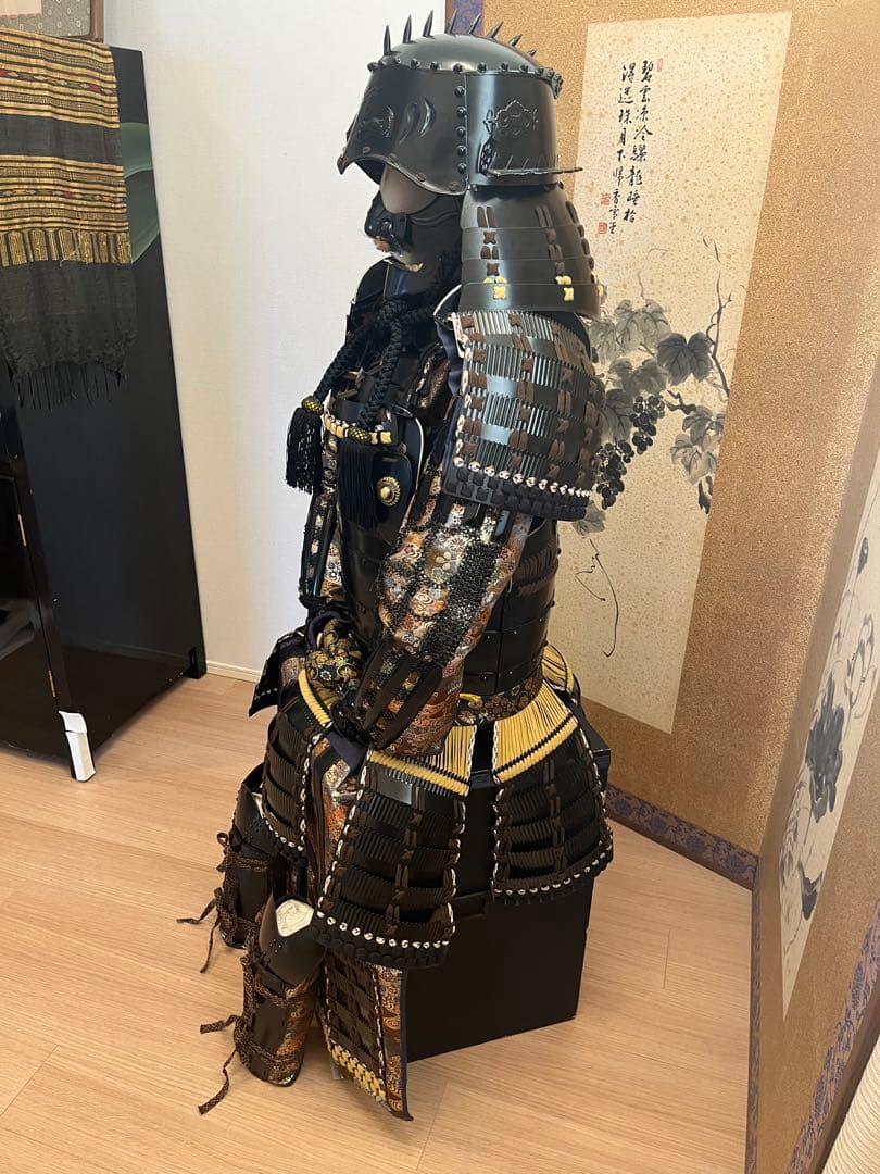美品！鎧兜　大鎧　等身大一式　雑賀衆　鎧櫃、鎧台付き