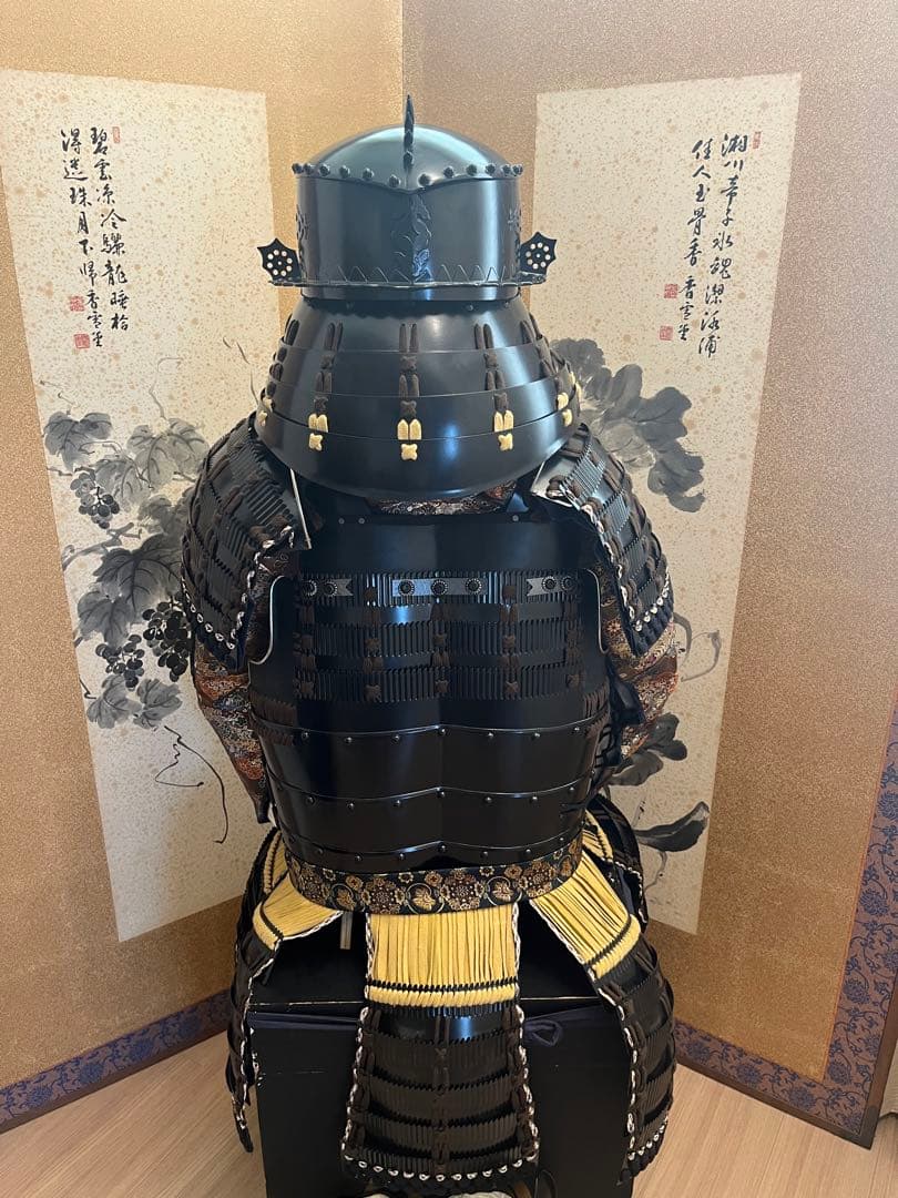 美品！鎧兜　大鎧　等身大一式　雑賀衆　鎧櫃、鎧台付き