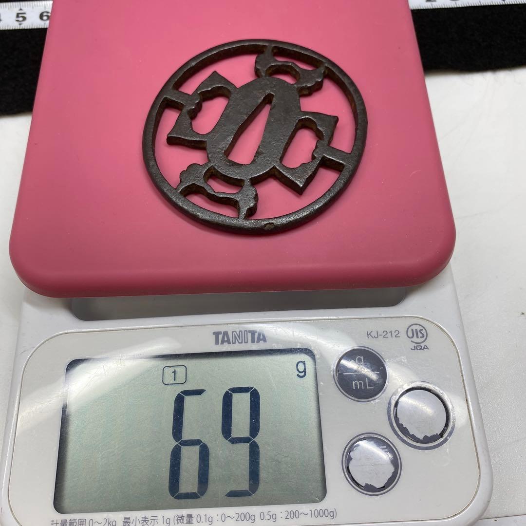 江戸期　透刀鍔　共箱　69g 東さ7-0310☆2F