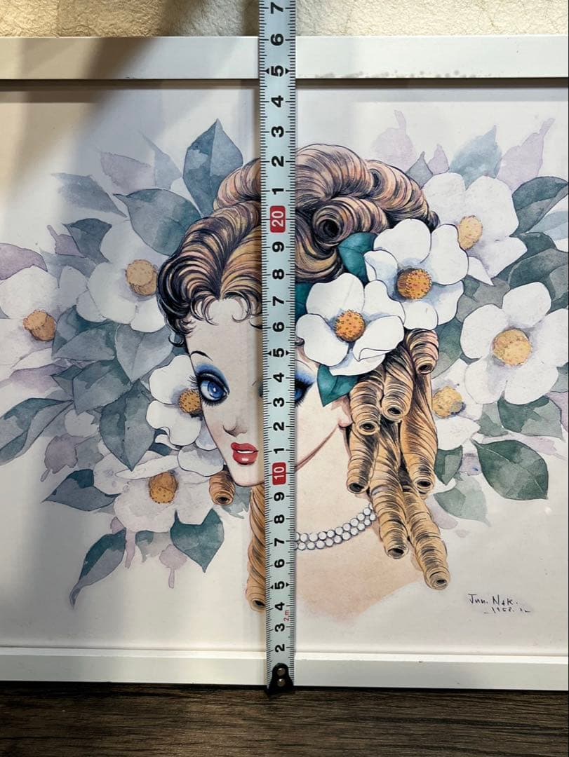 【送料込み】中村淳一　1958年　昭和レトロ　漫画　額縁付き　イラスト画