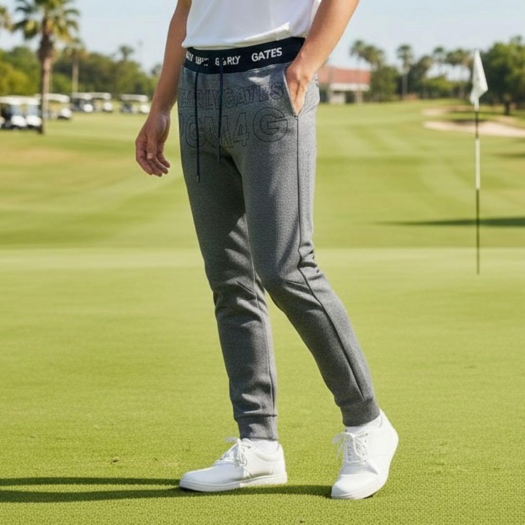 現行モデル　未使用級　パーリーゲイツ　ジョガーパンツ　S〜M相当　紺　グレー　3