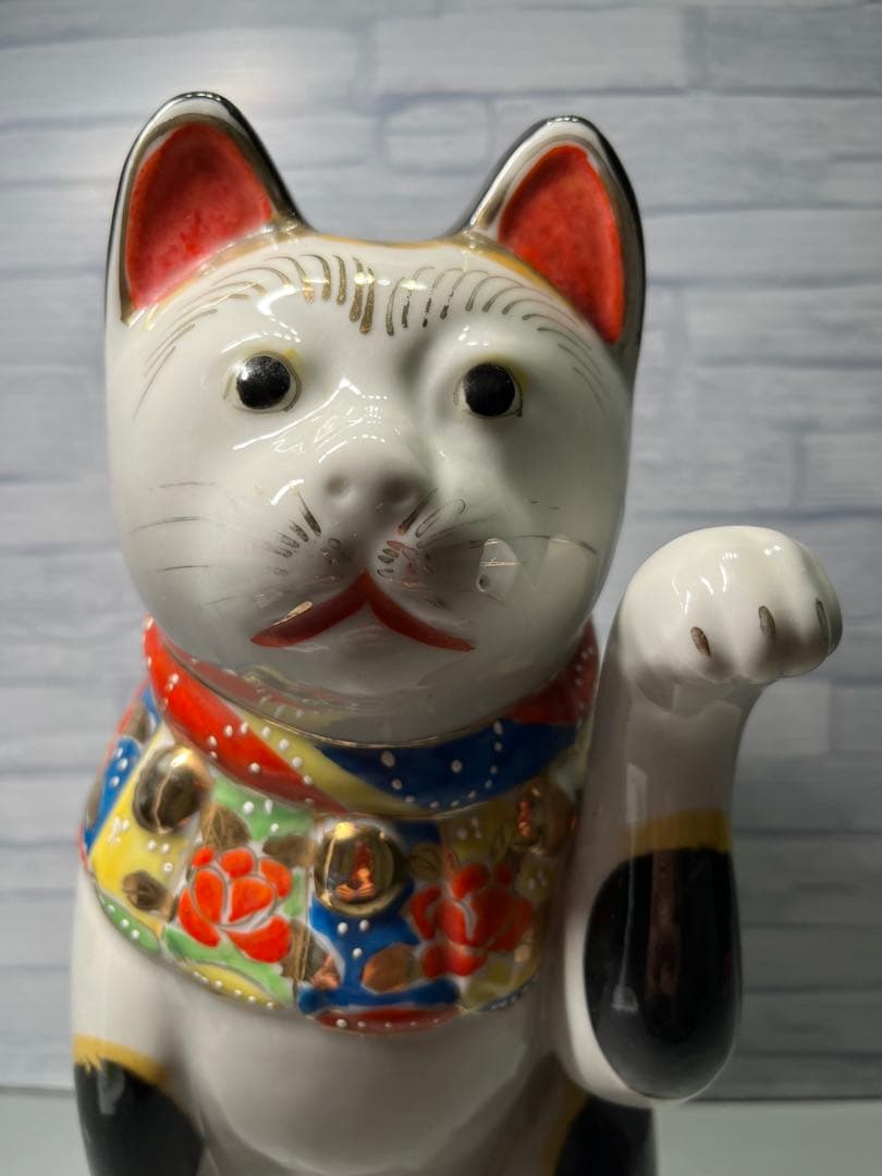 時代　瀬戸　大きな招き猫　高さ29cm
