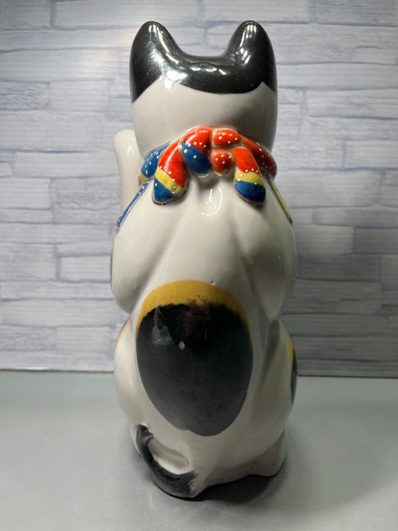 時代　瀬戸　大きな招き猫　高さ29cm