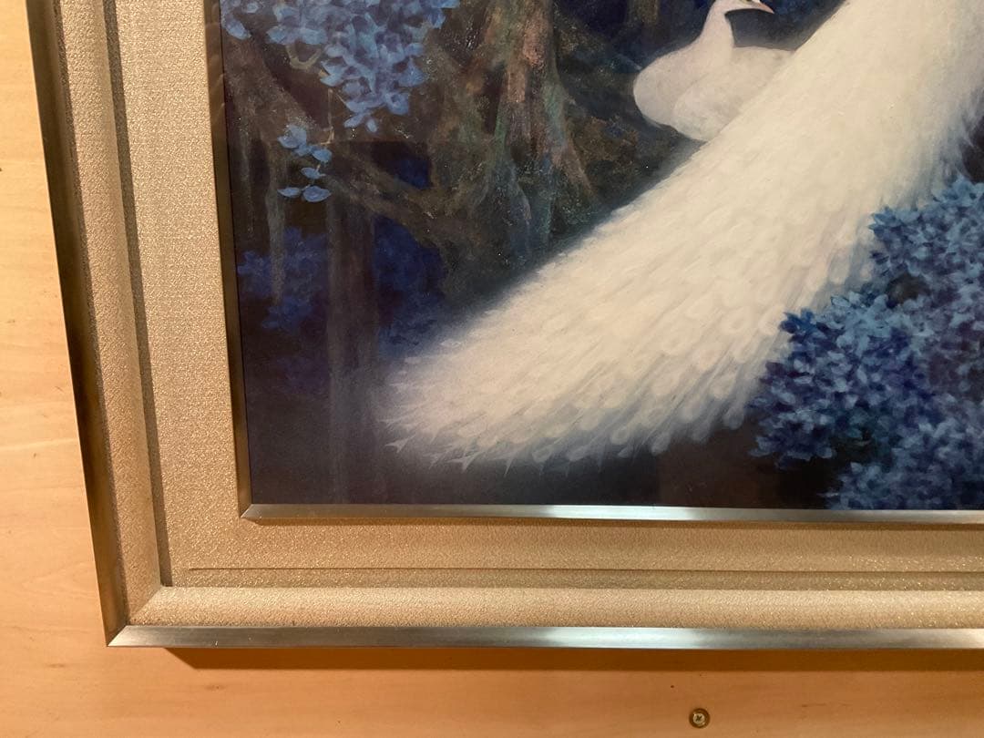 岸田蒼坪　「菩提樹の陰」　日本画１０号　直筆サイン・落款・共シール有り