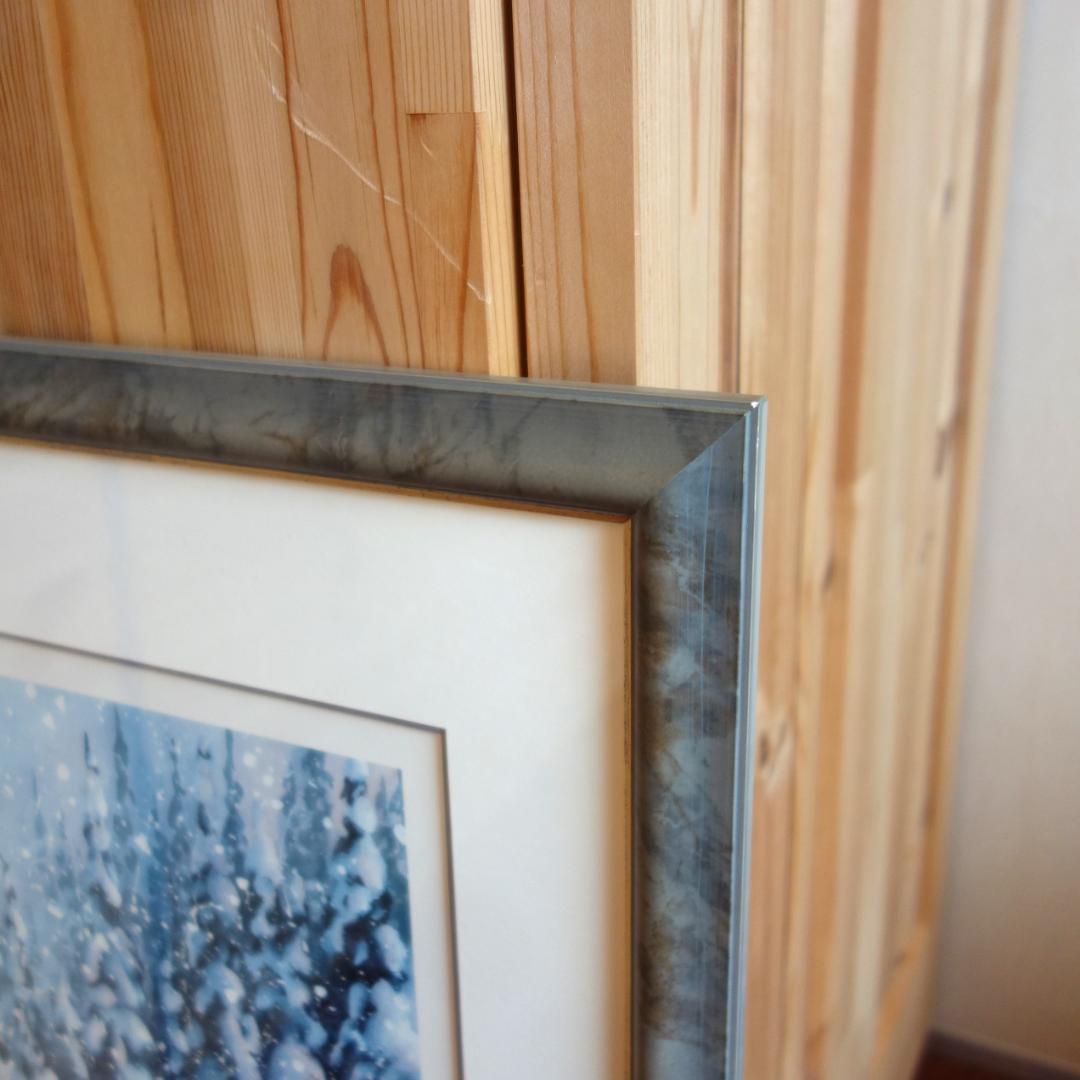 大型 72㎝×56㎝ カナディアンロッキー CMH スキー 版画・額縁付き