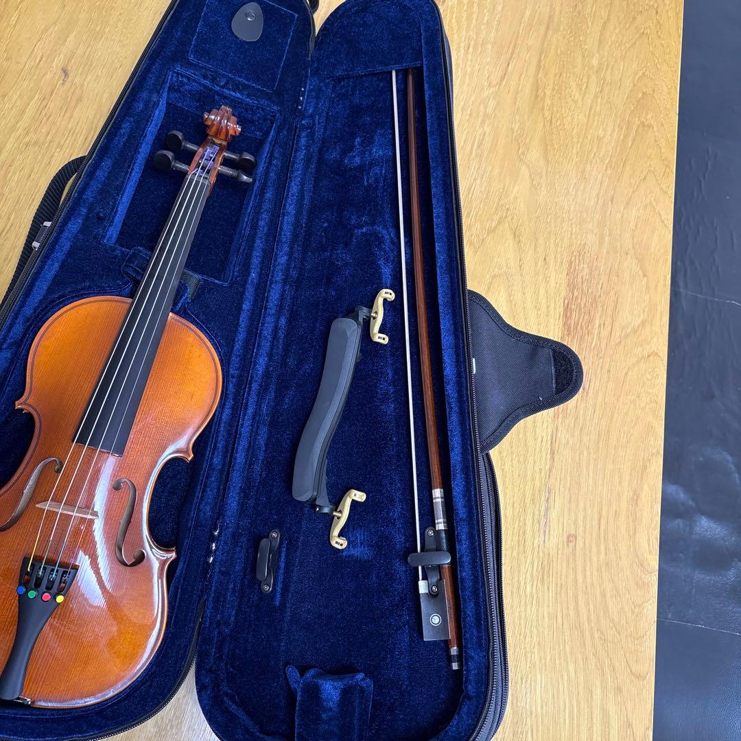 【美品】バイオリン 1/2サイズ セット ケース・弓・肩当て付き 子供用