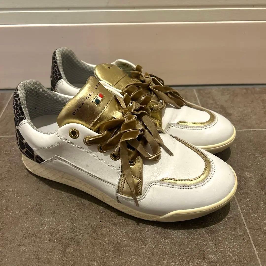 DUCA DEL COSMA ホワイト ゴールド スニーカー