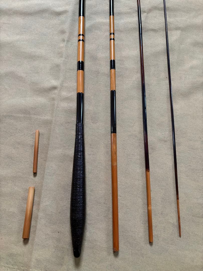竹製 分割式 へら　竹竿　鉄心斎　淳生　4継　（約3.4m）