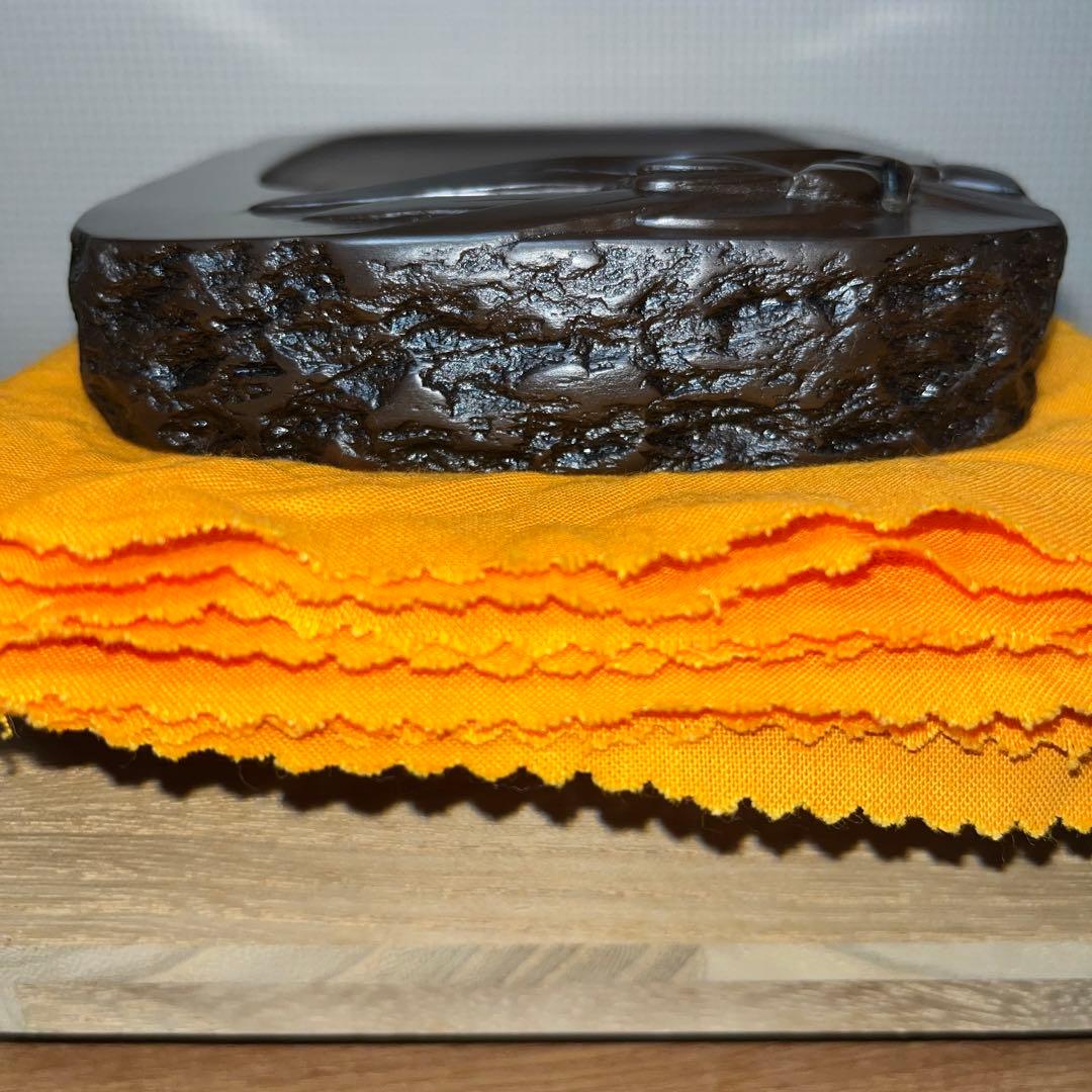 ⭕️赤間硯　蘭文研　伝統工芸士　下井唯石　新品美品　1.2kg超　共桐箱