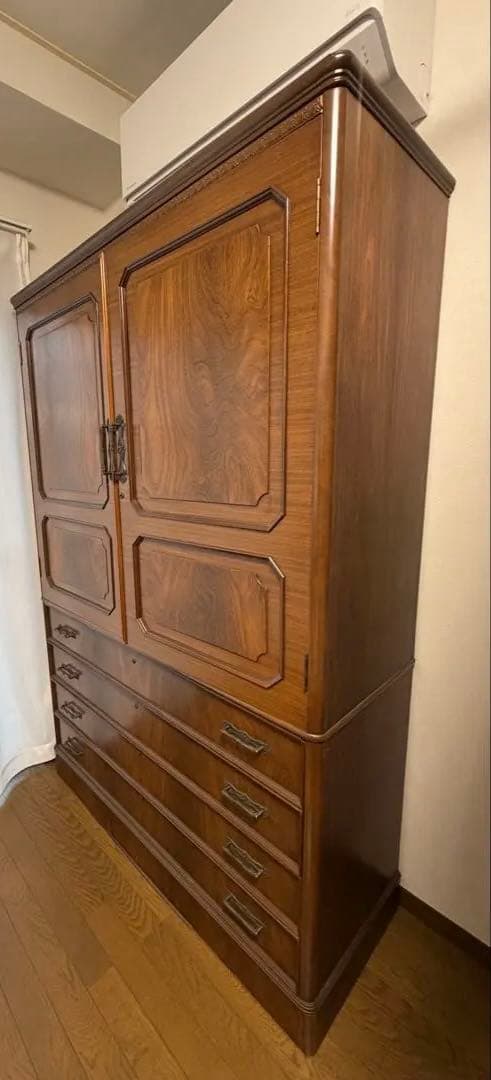 木製タンス 5引き出し 装飾デザイン