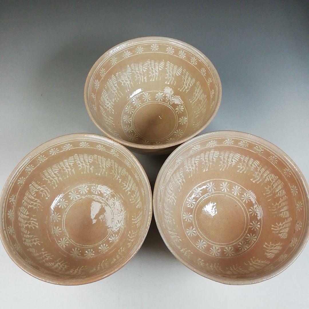 Ｔ８８８　数茶碗　十客『暦手三島外刷毛目』『加藤春永 造』　共箱　茶道具