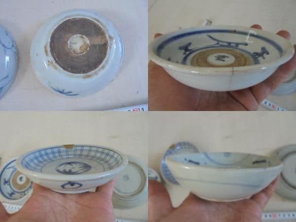 AKa6499　初期伊万里？　古伊万里　染付　くらわんか　５枚　セット