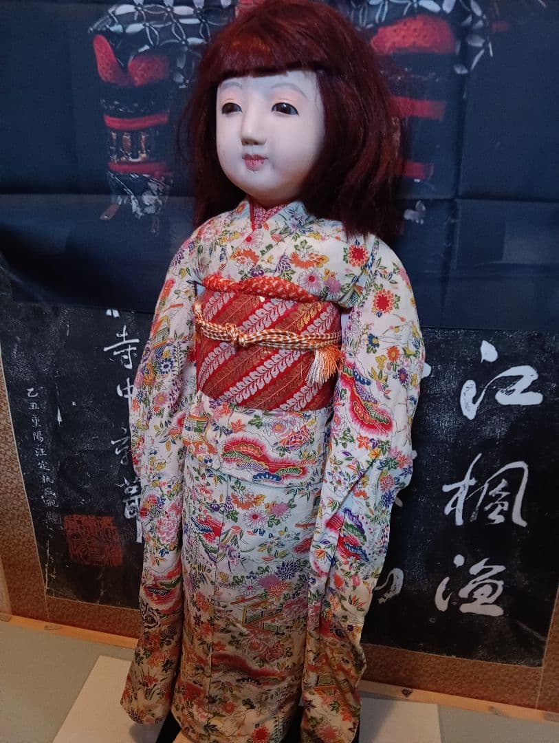 市松人形恐怖怪奇現象祟り供養魂入り昭和２０年〜３０年代後半頃身長７０センチ当時物