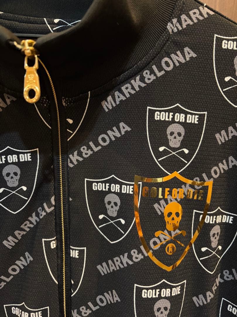 美品　キムタク着用　マークアンドロナ　ジップアップ　ブルゾン　スカル　50