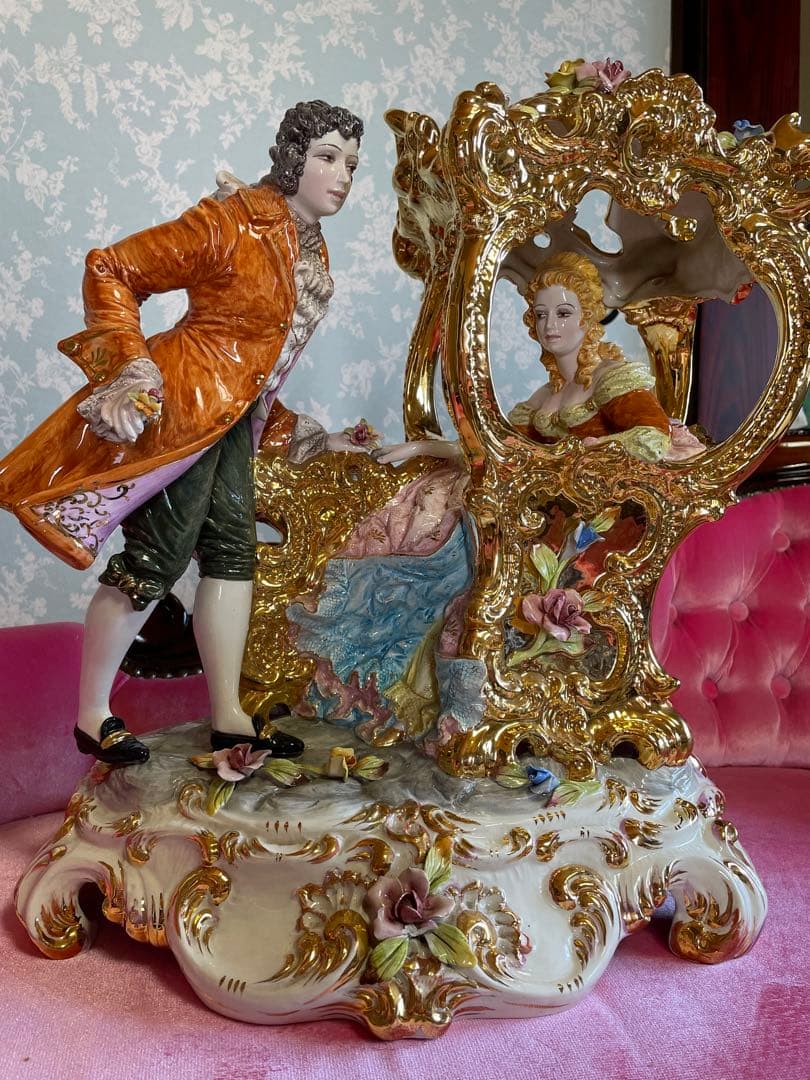 カポディモンテ？大型　ロココ バロック陶磁器 フィギュリン