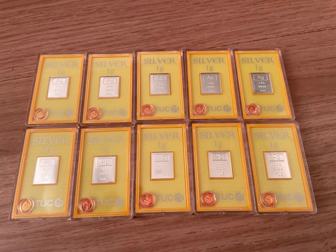 銀製1gバー 10枚セット 999.0純度