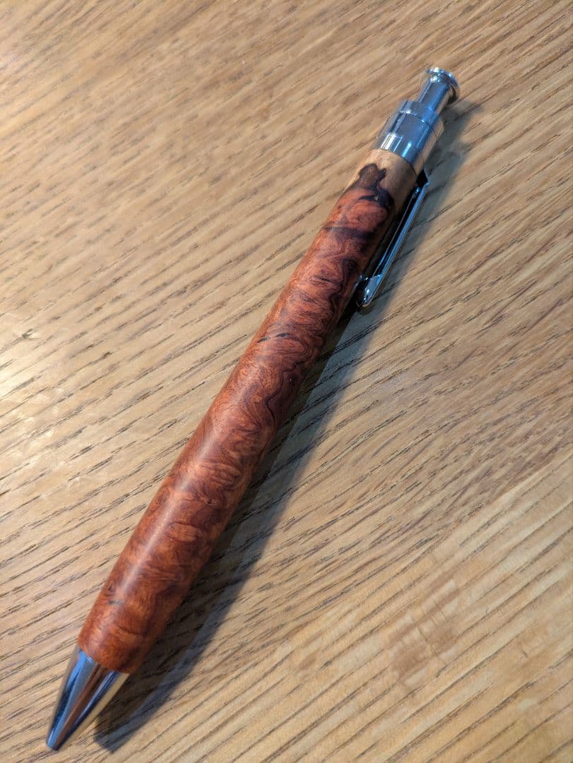 お値下げ可能！工房楔 花梨瘤紅白 ボールペン G2リフィルつき おまけつき