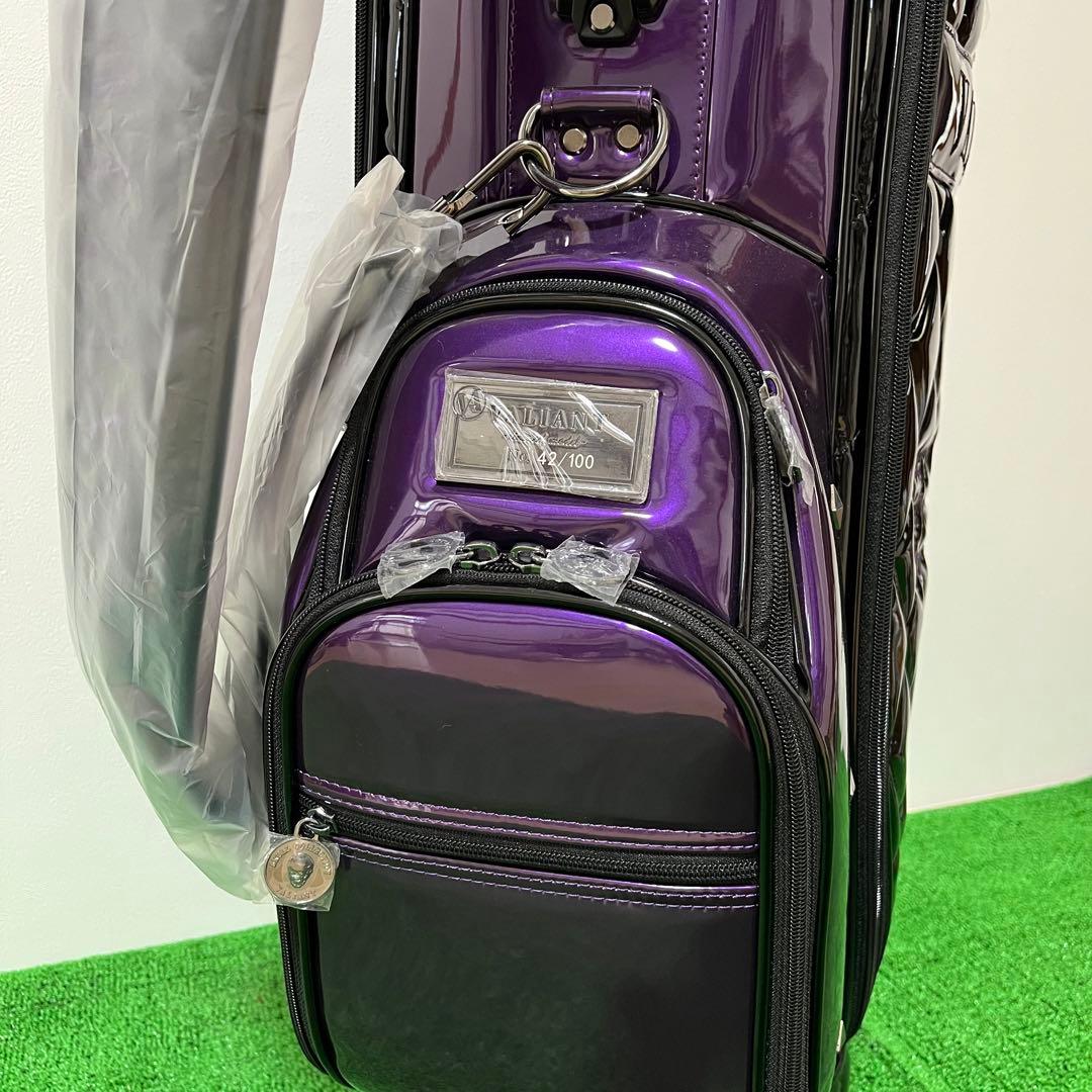 VALIANT エナメルキャディバッグ ブラック＆パープル シリアルナンバー入り