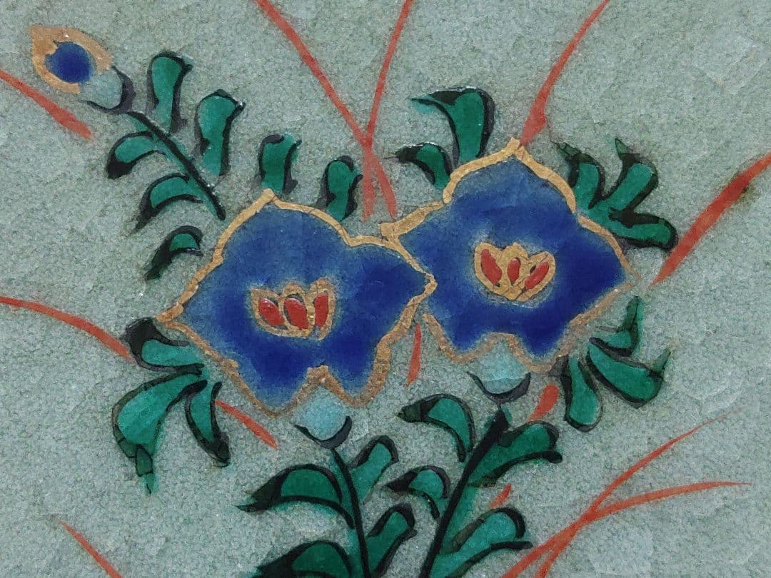 陶板画　リンドウ　額入り　昭和レトロモダン　かわいい絵柄　美術品　和風