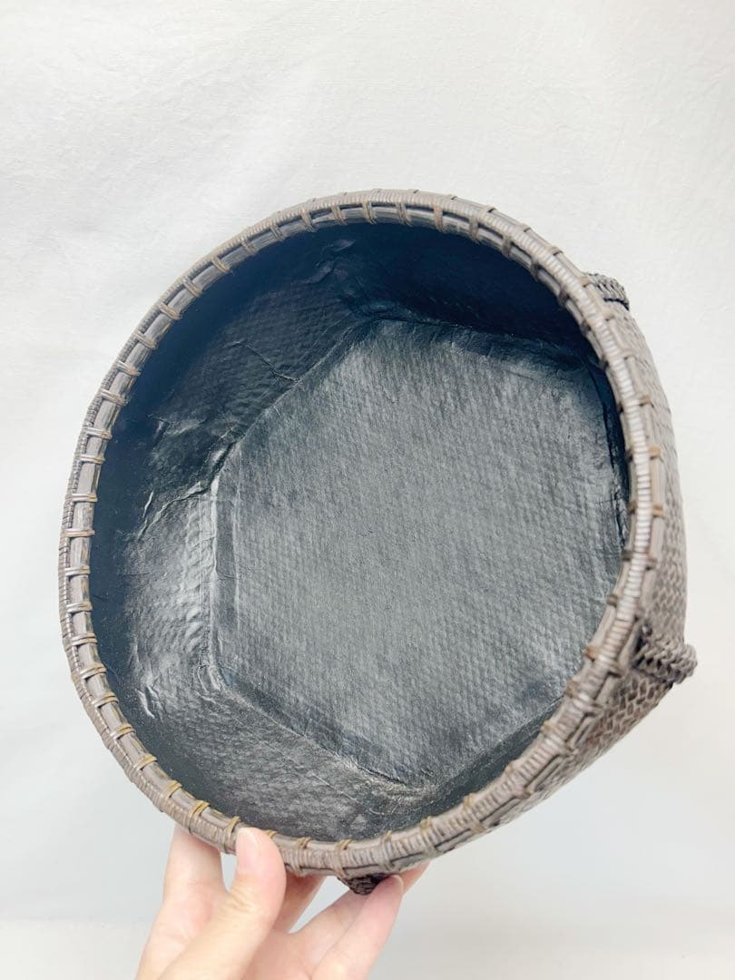 未使用 茶道具 唐物写六角 炭斗 炭入 元箱