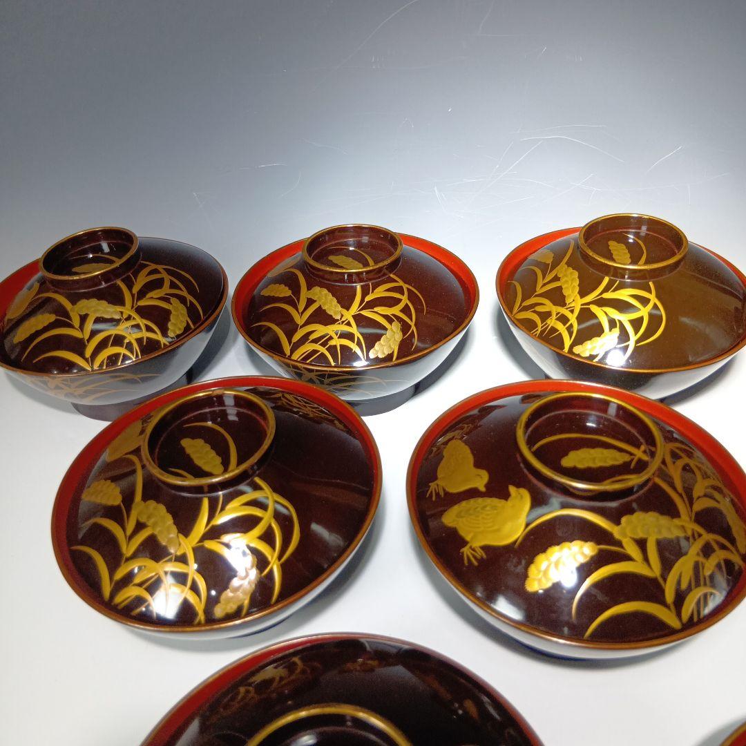 時代物　蒔絵吸物椀10客