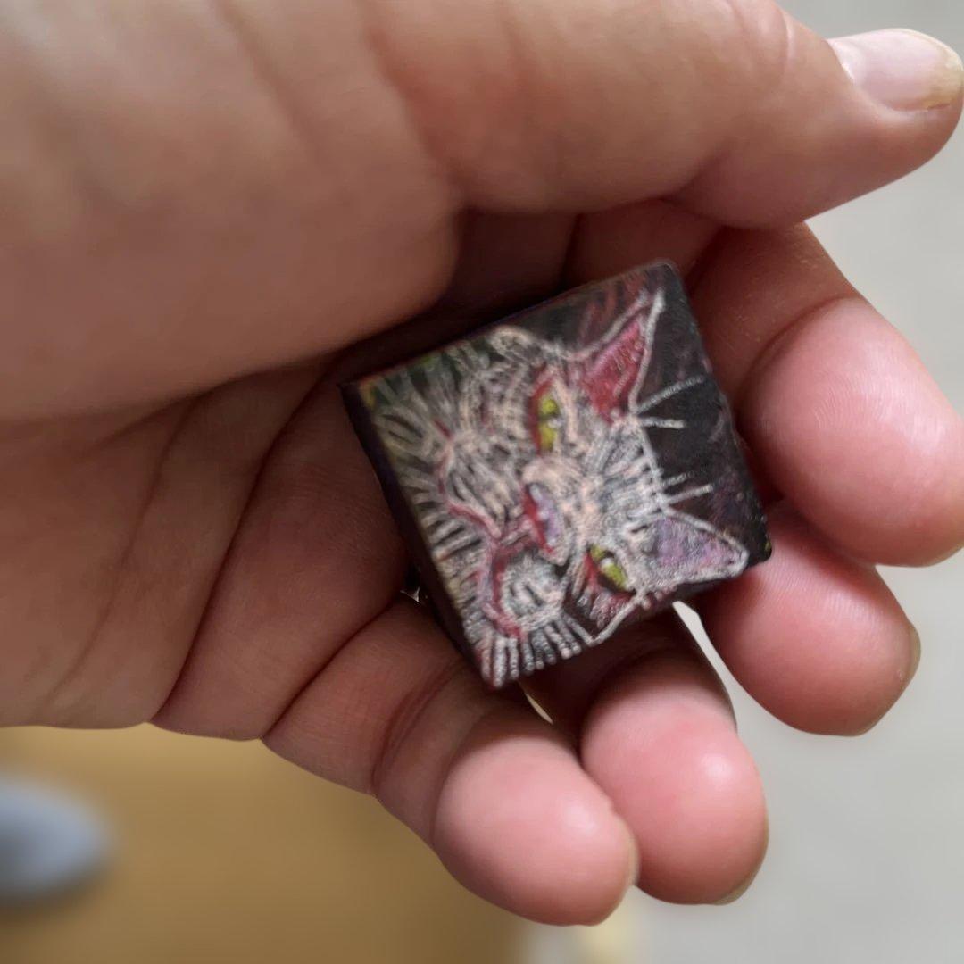 手作り　サイコロ画　8個　油彩　アクリル