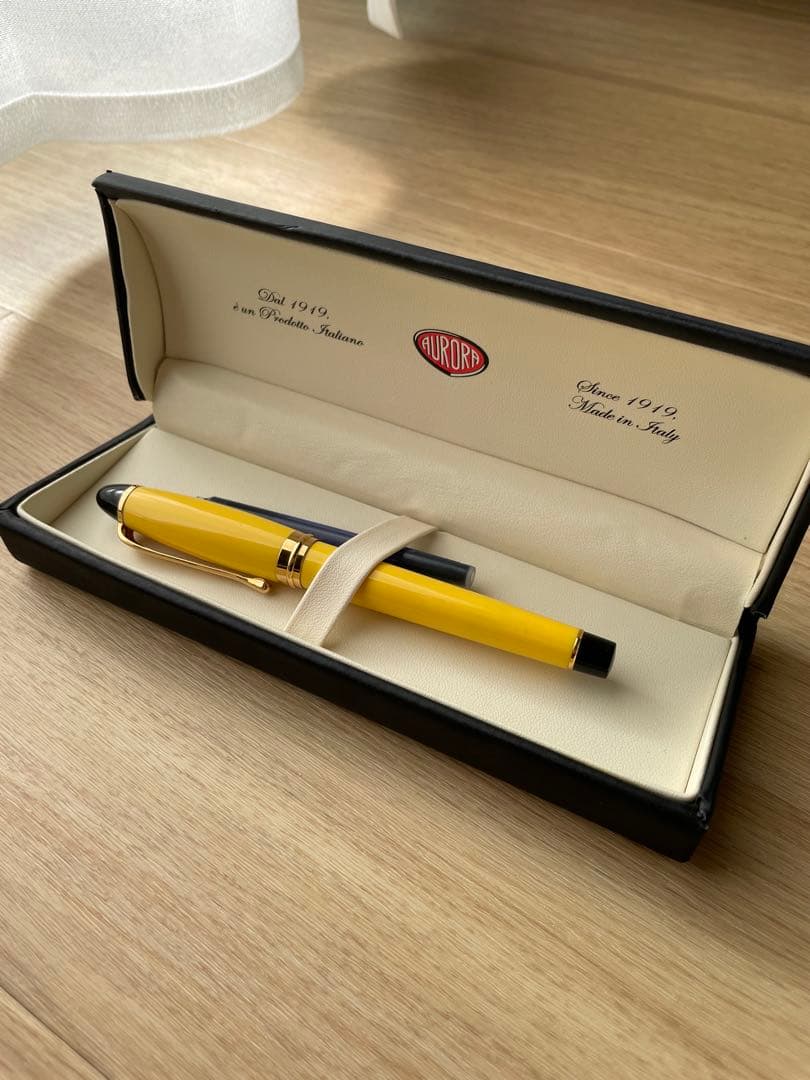 AURORA アウロラ イエロー イプシロン 万年筆 専用ケース付